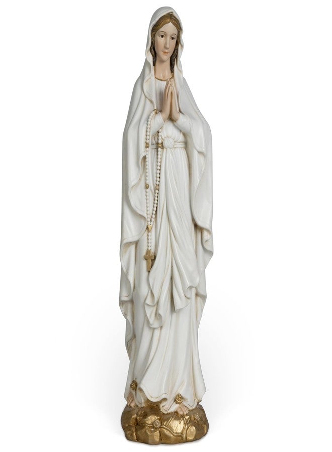 BC BUILDCLASSIC BC Catholic Our Lady of Lourdes Statue, 10"H Blessed Virgin Mary Mother Figure, Inspirational Home décor, Religious Gift, Handpainted Renaissance Sculpture Purity & Grace Collection from Buildclassic - Image 1